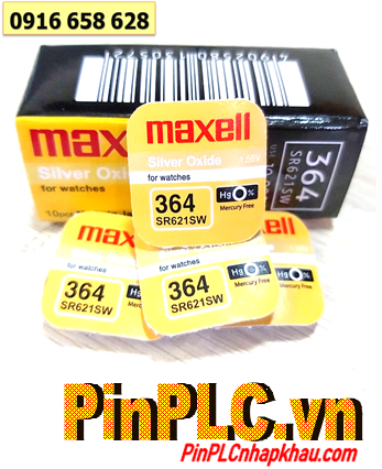 Pin SR621SW _Pin 364; Pin đồng hồ Maxell SR621SW-364 Silver Oxide 1.55v _Made in Japan _Vỉ 1viên